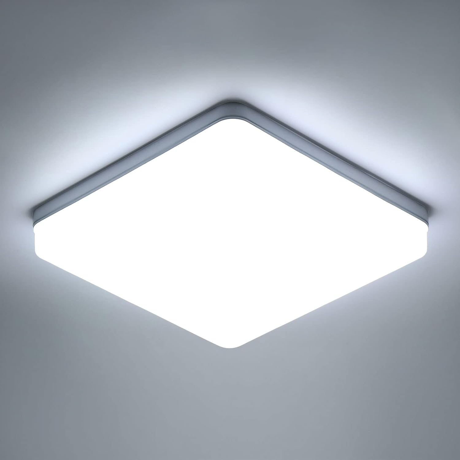 Riserva LED Ceiling Light, 36W Square LED Ceiling Lights, Cool White 6500K Indoor Ceiling Lights, 4050LM Bright LED Panel Lighting for Bedroom, Kitchen, Hallway, Outside Porch [Energy Class E]