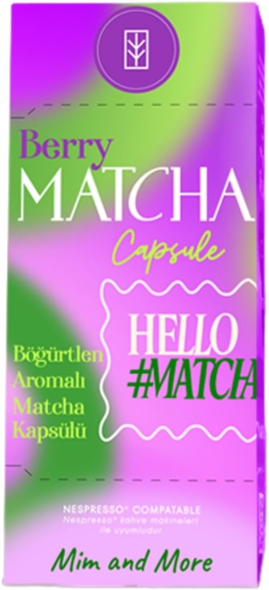 Berry Matcha Kapsül - Nespresso Uyumlu, Böğürtlen Aromalı Matcha Tozu, 10'lu Paket