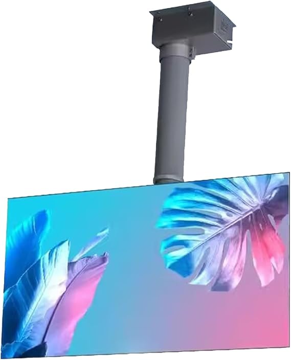 Motorised TV Bracket Stand - Motorized Ceiling TV Mount, Adjustable Height Electric TV Lift with Remote Control, Telescopic Electric TV Lift, Fits 26-70 Inch Low Profile TVs(120cm)