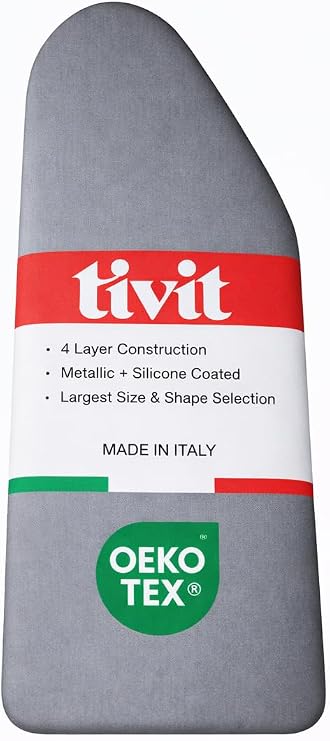 TIVIT Padded Cover for Steamfast SF-680 Mid-Size Steam Press, Alumitek Top Coating, Scorch Resistant, Thick Padding, Fastener Straps, Pull Bungee, 25x10.5, Made in Italy