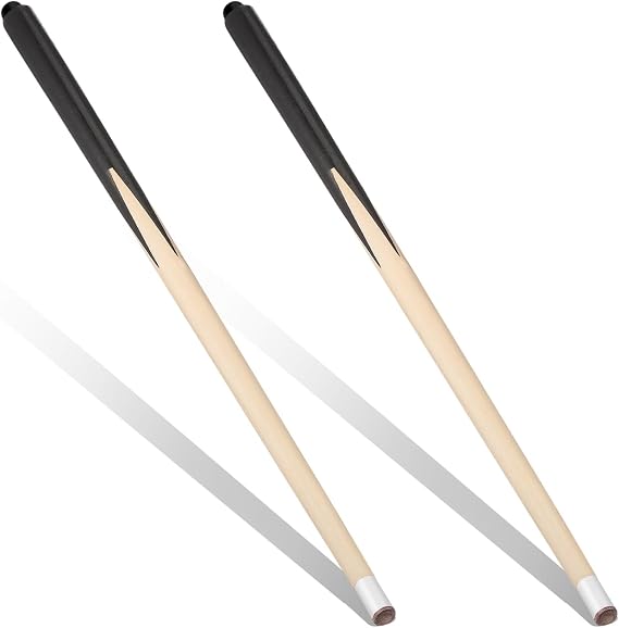 VICASKY 2PCS 48 cm / 18.9 in Mini Pool Cue Stick, Wooden Short Billiard House Cue Sticks for Kids Players Pool Table Short Practice Snooker