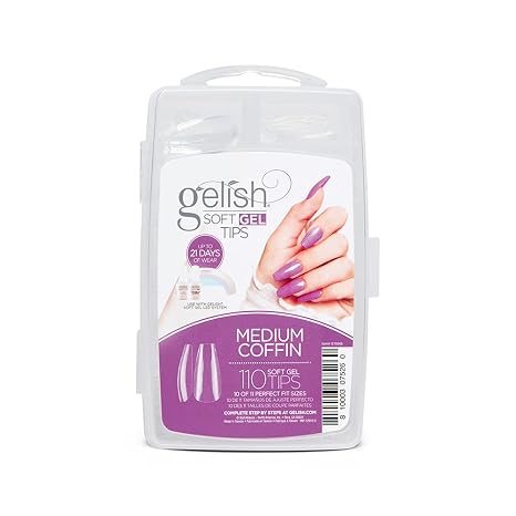 Gelish Soft GelTM Tips Professional Quality Press on Nails Extension for Strong, Long-Lasting Manicures Easy Application, Natural Look, Pre-shaped False Nail