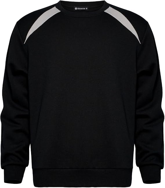 Facitisu Mens Crewneck Fleece Sweatshirts Patchwork Long Sleeve Active Soft Basic Pullover Shirts
