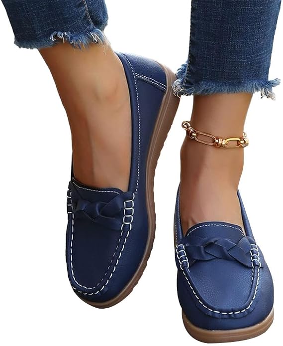 Women's Loafers Moccasin Flat Shoes Slip On Slippers