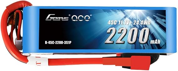 Gens ace 11.1V 2200mAh 3S 45C LiPo Battery Pack with Deans Plug for Align Jet Esky Helicopter Walkera Airplane E-flite Huge Plane Draganflyer RC Car Boat Truck Heli Airplane