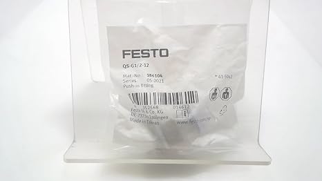 FESTO QS-G1/2-12 0.95-17 BAR,10 to +80 Degree C, 11 MM Nominal Size, 186104, Compressed AIR, G1/2 Male Thread, Push-in Fitting QS, Push-Pull Principle