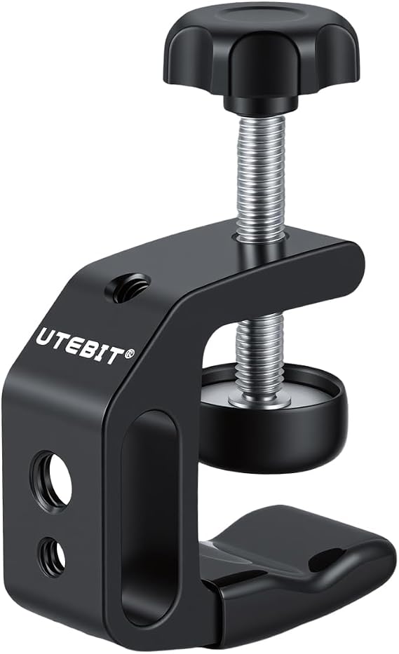 UTEBIT 0.36"-1.2" Universal Aluminum C-Desk Clamp, Black