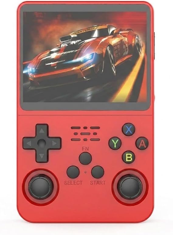 Retro Handheld Gaming Console 3.5" IPS Screen, 15,000+ Games, 20+ Emulators, 64GB TF Card, 3500mAh Battery (Solid Red, 64, GB)