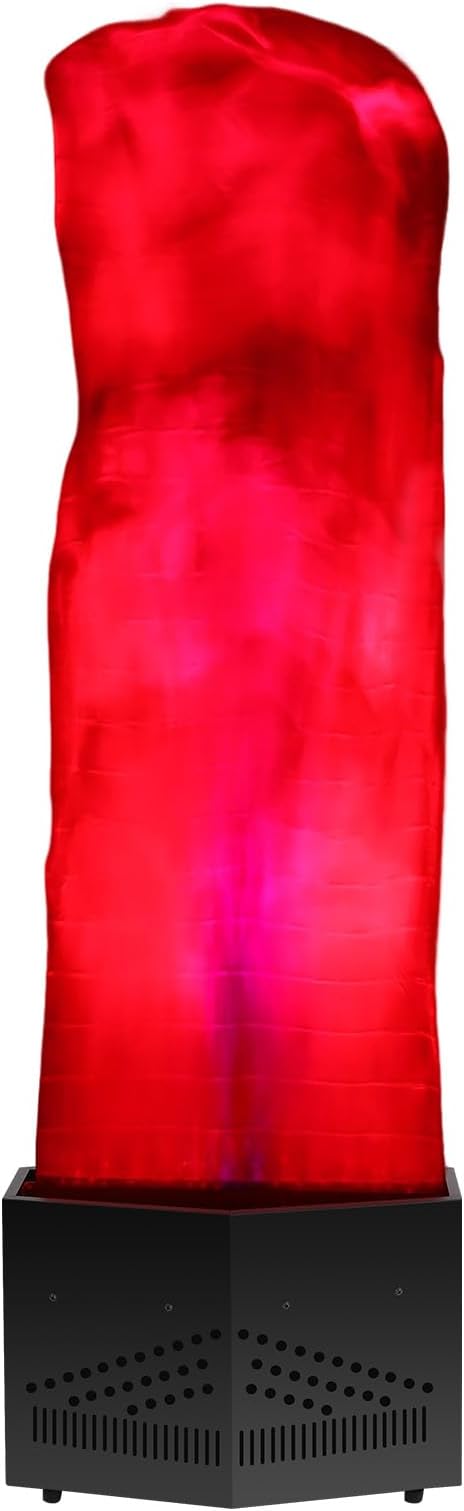 24 LED Fake Fire Flame Light,Artificial Simulated Fire Atmosphere Lamp with Remote-Controlled RGBW,Faux Campfire Sets,Fake Fire Flame Light for Stage DJ Party Lighting (Black, Red)
