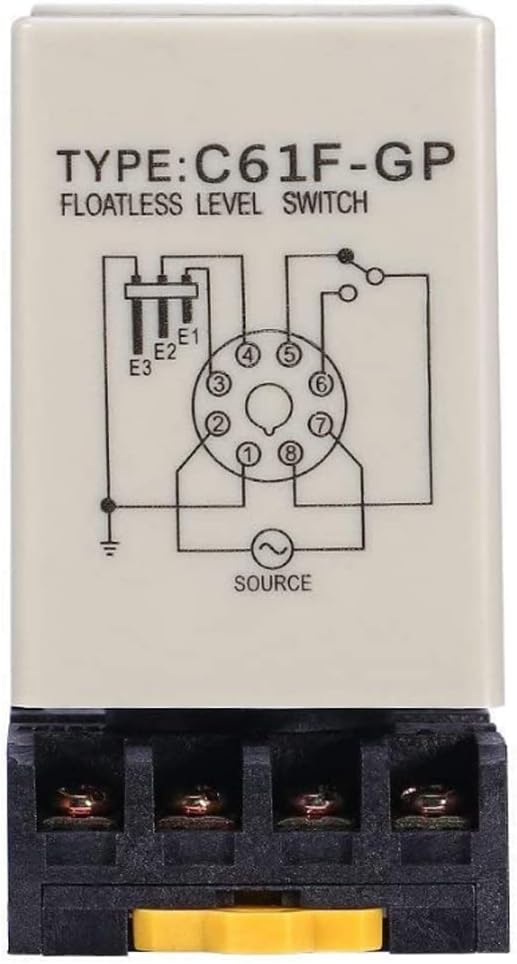 Tyenaza Water Level Control, Floatless Level Switch, C61F-GP 50/60HZ Liquid Floatless Level Controller with Base, Liquid Level Equipment, for Home and Industrial Use