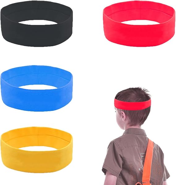 Kids Sports Headbands, Boys Girls Athletic Sweat Bands for Soccer, Running, Basketball, Cycling etc (4 Pack)