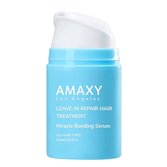 AMAXY Miracle Bonding Serum, Leave-In Hair Repair Treatment for Damaged Bleached Hair Bond Protein Repair + Keratin Hair Serum, Frizz Control, Heat Protection, Sulfate Free - 1.69fl oz