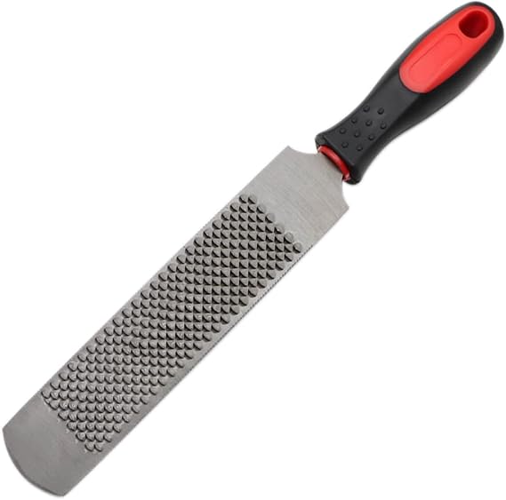 12 Inch Hoof Rasp, Horseshoe File with Rubber Handle, Carbon Steel Farrier File Tool, Suitable for Horse/Goat/Cow/Donkey/Animal Hooves, Strong