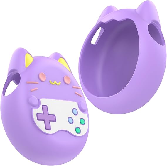 Silicone Protective Cover for Tamagotchi Paradise Pet Toy with Lanyard Silicone Protective Cover Anti-Drop Cover for Pet Play Machine (Purple)