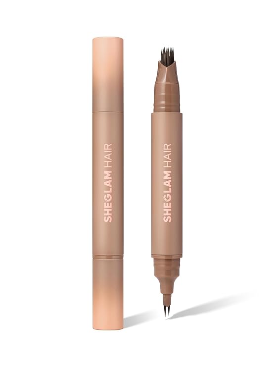 SHEGLAM HAIR Light Brown Hairline Filler Pen - 2-in-1 Volume Boost Multi-Use Hairline Pen, Waterproof & Long-Lasting, Multi-Use as Eyeliner, Brow Filler, Bottom Lashes Liner