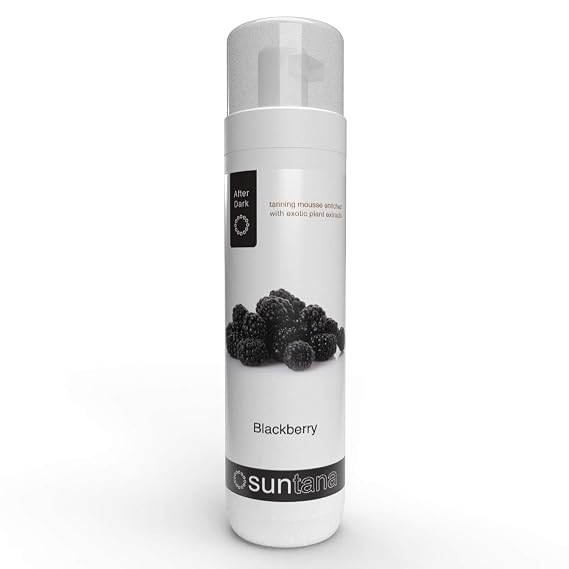 Suntana Sunless Tanning After Dark Mousse, Blackberry, 14% DHA, 8 oz, Organic, Natural, Gluten Free, Nut Free, Bronze Tint, Professional Self Tanner