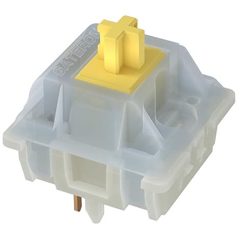GATERON KS-3X1 Milky Yellow Linear Keyboard Switches, Full Milky Through-Hole LED 5 Pin Key Switches Compatible for MX Mechanical Keyboard (35PCS)