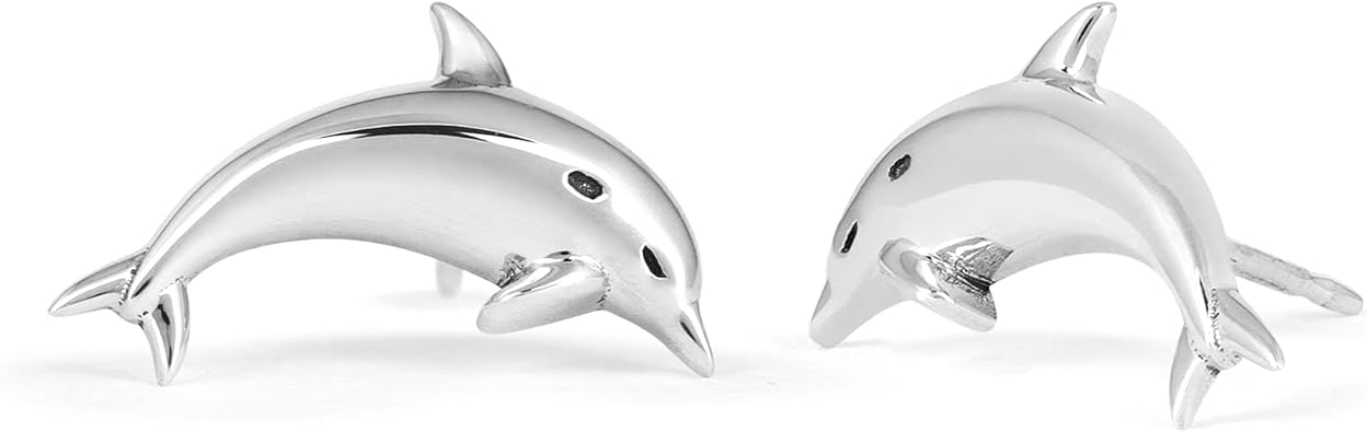 Boma Jewelry Sterling Silver Dolphin Stud Earrings