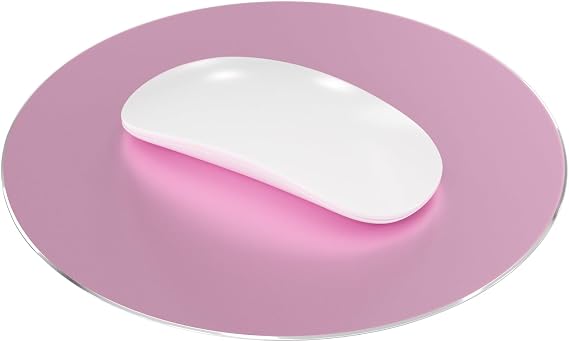 ProElife Aluminum Metal Mouse Pad Mice Mat 8.66 in (Round, Blush Pink) | Anodic Oxide layer with Anti-Slip Base, 0.08in Thickness Mouse Mat, Fast and Accurate Control for Office, Travel and Home