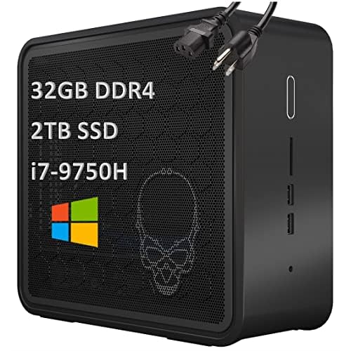 Intel NUC 9 NUC9i7QNX Intel 6-Core i7-9750H, 32GB RAM, 2TB PCIe SSD, 2 x Thunderbolt, WiFi 6, HDMI, Win 10 Pro Ghost Skull Canyon Extreme Gaming Box Elite Mini Tiny Business Desktop,