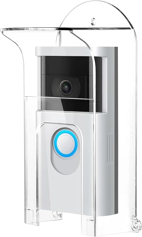 Şeffaf Plastik Kapı Zili Yağmur Kapağı Halka, Göz Kırpma, Google Nest, Eufy, Arlo, Kasa Video Kapı Zili, Su Geçirmez Koruyucu Kalkan Kapı Zili Düğmesi Kapağı Hava Engelleme Kapağı ile Uyumlu