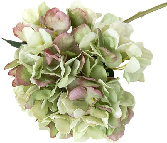 Pack of 3 Artificial Hydrangea Artificial Flowers, Realistic Single Long Trunk Artificial Flowers, Hydrangea Bouquets for Wedding, Home, Office, Hotel, Party Decoration, Flower Arrangement, Green