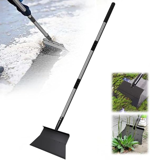 Ice Scraper Heavy Duty, 2026 New Snow Shovel, Ice Chopper for Driveway, 52 inch Flat Shovel with Adjustable Handle, Floor Scraper for Snow Ice, Weed Removal, Garden, Car Camping (1)