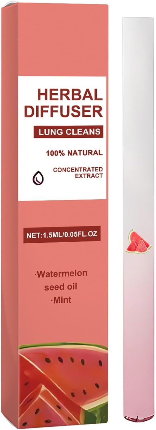 Herbal Diffuser Pen, Natural therapy Inhaler Stick with Mullein Thyme, Flavored Air Freshener, Portable Botanical Scent Pen for Relaxation Calm Watermelon