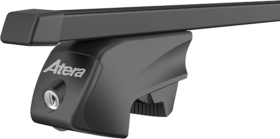 Atera Signo RTD 048422 Car Roof Rack - Square Profile Black - for Cars with Flying Roof Rails - Steel 122 cm | For cars with overlying roof rails, item no. No. 048422