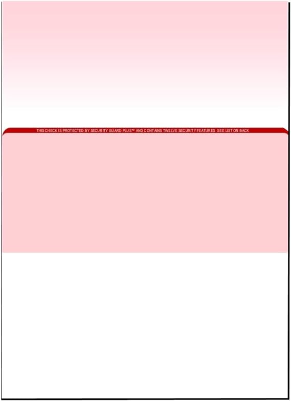 Zapco High-Security Check Paper, Red w Complex Background Pattern, 8-1/2" x 11", Microperfed with 1-Up Check, 12 Security Features - PACK OF 100 SHEETS