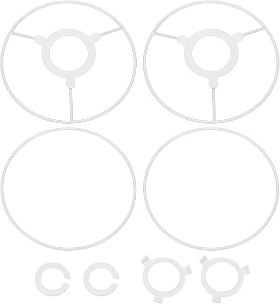 PATIKIL 6 Inch Lamp Shade Ring, 2 Set Lamp Shade Frame with E27 to E26 or E17 Adapter Lampshade Frame Wire for DIY Drum Lampshade Table Floor Lamp
