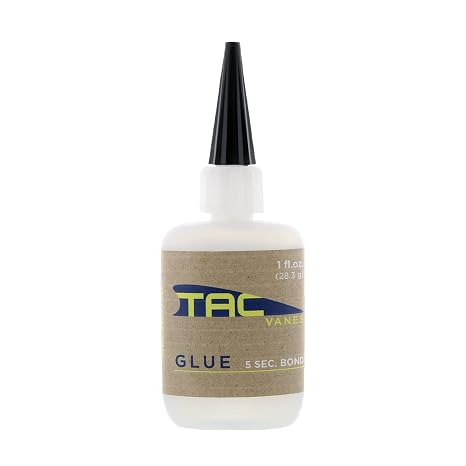 TAC Vanes TAC Fletching Glue, for Use with All, 1 Fl. Ounce Bottle | Archery Fletching Adhesive | Fast-Bonding, Precision Application, Durable Hold for Vanes