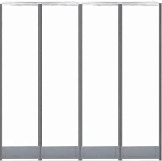 PVC Insulated Door Curtain Magnetic Clear Waterproof Door Curtain Strip Door Cover for Porch, Garage, Doorways, Customized (Size : 40x310cm/15.75x122.05in)