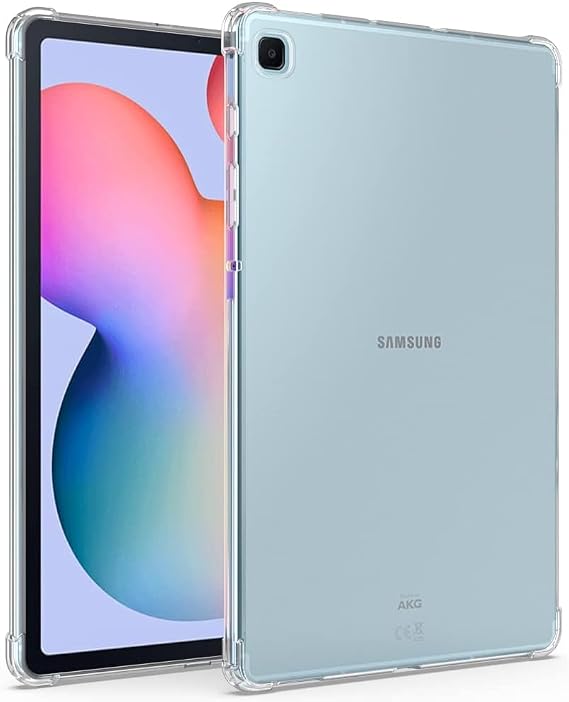 Clear Case for Samsung Galaxy Tab S6 Lite 10.4'' 2024/2022/2020 SM-P610/P615, Flexible Transparent Soft Bumper TPU Reinforced Corner, Shockproof Cover