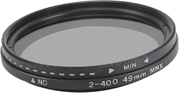 ND2-400 Neutral Density Fader Variable ND Filter Adjustable 49mm Filter for for for Camera Lens, Black, 500125019A1