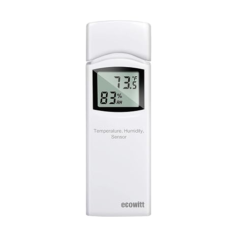 Ecowitt WN32(WH32) Wireless Outdoor Temperature and Humidity Sensor, Thermometer and Hygrometer Gauge with LCD Display, Default Degree Fahrenheit, Remote App Monitoring