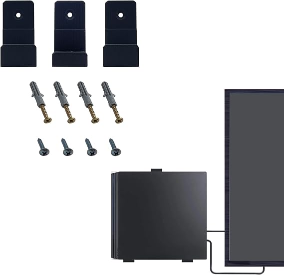 PS4 Pro Konsolu için Duvara Montaj Tutucu (Karbon Lif) PS4 Aksesuarları için Televizyonun Arkasına Monte Edilebilir (PS4 PRO)