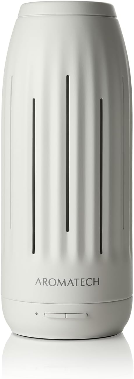 AromaTech Ambience Scent Diffuser for Essential Oil Blends & Fragrances Waterless Scent Machine w/Bluetooth for Home, Bathroom Boutiques, Hotel, Spa White Stone Mini