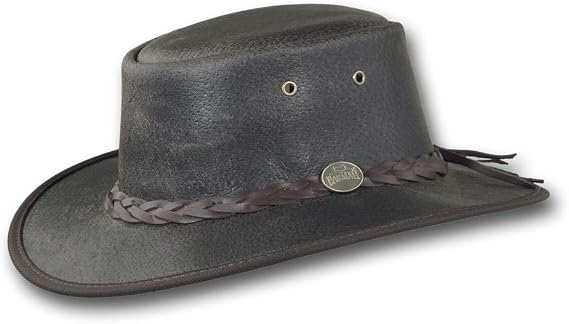 Barmah Hats Foldaway Boar Leather Hat - Item 1069