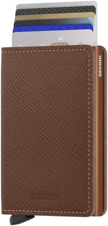 Slimwallet Style Saffiano Caramel Sand