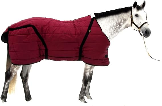 Snuggie Quilted Stable Blanket 80In Burgundy/Black