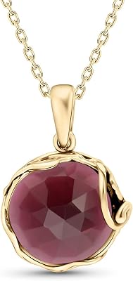 14K Gold Plated Gemstone Necklace for Women - 14k Gold Necklaces for Women - Gold over 925 Sterling Silver - Birthstone Necklace - Gold Jewelry for Women - Vintage Jewelry for Women