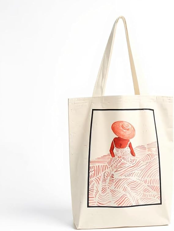 Difference Introduction 100% Natural Canvas Bellows Printed 280gr. Shoulder and Handbag