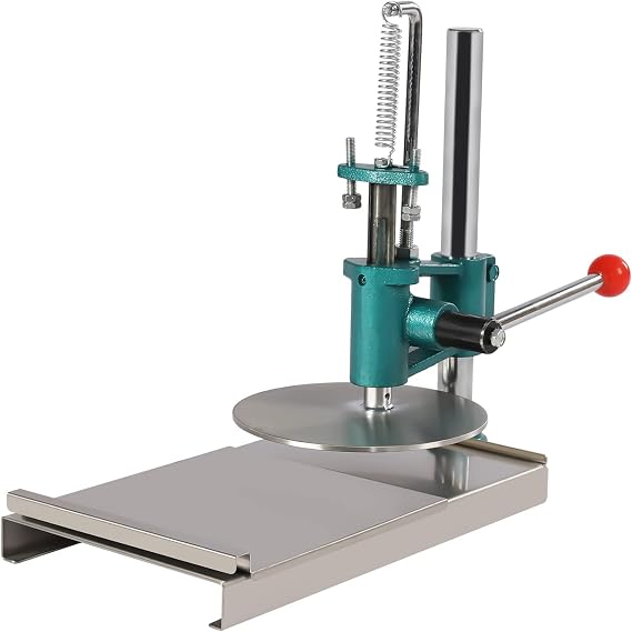 Manual Pizza Dough Press Machine 7.9inch Pizza Dough Maker Stainless Steel Pizza Dough Pastry Manual Press Machine Thickness Adjustable Household Pizza Press Machine (7.9in)