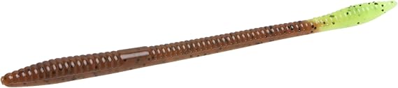 Zoom Trick Worm-Pack of 20 (Pumpkin Chartreuse, 6.75-Inch)