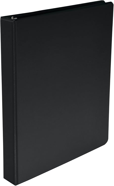 School Smart Round Ring Binder, Polypropylene, 1 Inch, Black