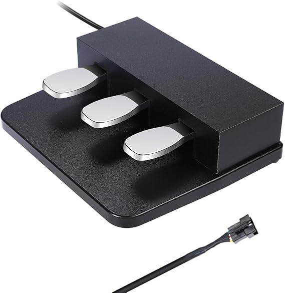 3-Pedal Unit For Digital Pianos, Portable 3-Pedal Board Compatible With Casio PX150 PX160 PX350m PX358 PX360 Pianos Keyboards (Black)
