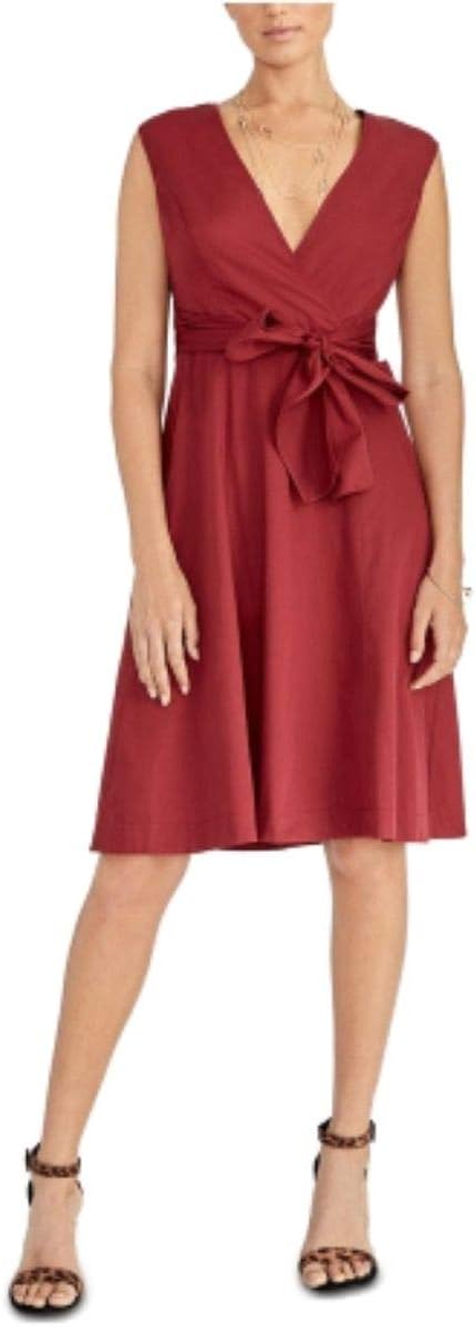 Rachel Roy Womens Cross-Back Dress (Black Cherry, 2)