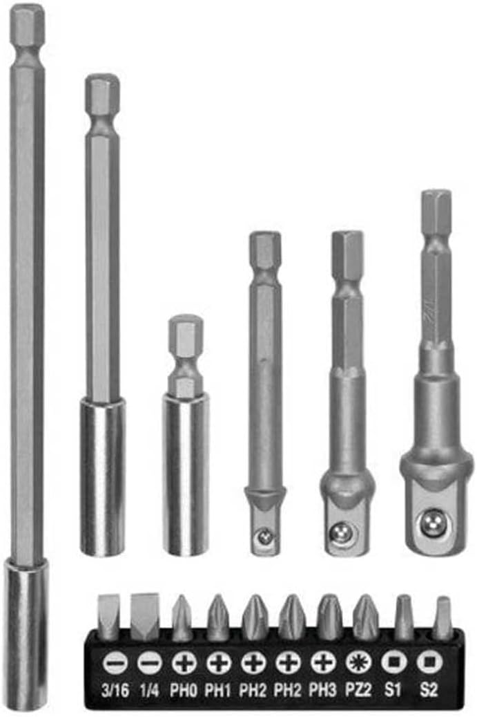 16 Parça Bits ve Adaptör Seti Bağlantı Adaptör Seti Lokma Bağlantı 16 Parça Tornavida Ucu Lokma Bits Uçları