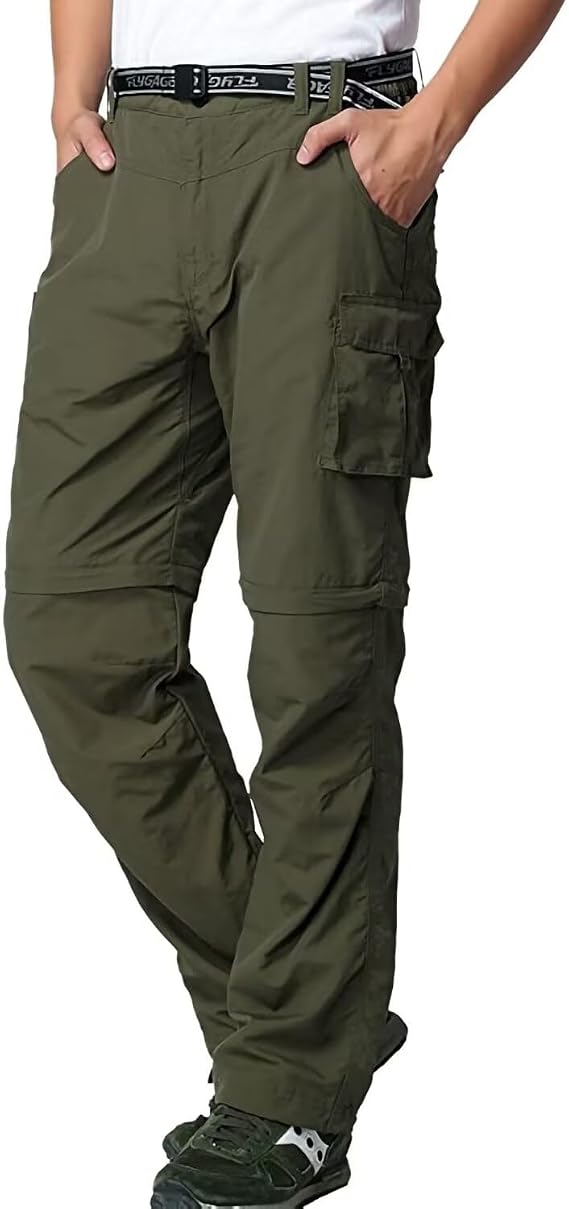Mens Hiking Pants Convertible Zip Off Shorts Outdoor Quick Dry Lightweight Fishing Travel Safari Cargo Trouser